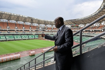 Idriss Diallo, president of Cote d'Ivoire's soccer federation, at Alassane Ouattara Olympic Stadium in northern Abidjan