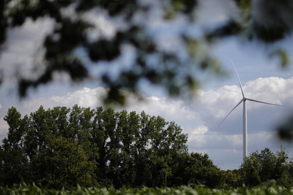 A wind turbine in Beganne, France. 2023 has been a difficult year for the rollout of wind power due to rising prices, supply chain issues and other bottlenecks. 