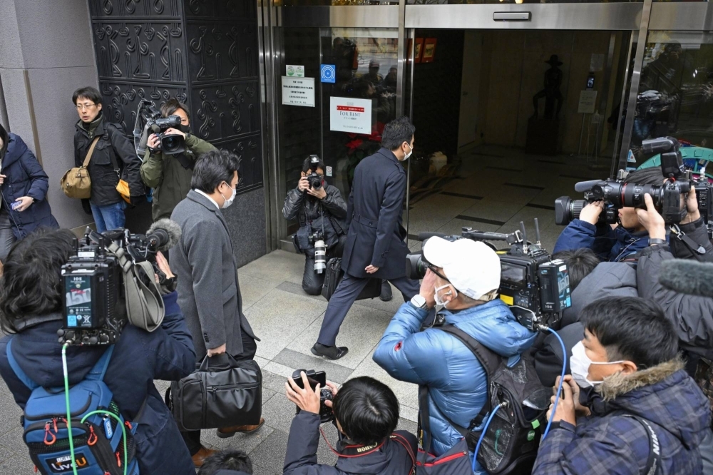 Officials of the Tokyo Public Prosecutor's Office in Tokyo on Thursday