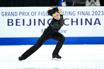 Shoma Uno competes in the men's free skating event during the ISU Grand Prix of Figure Skating Final in Beijing on Dec. 9.