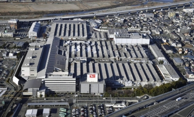 Daihatsu's factory in the city of Ikeda, Osaka Prefecture. The company has suspended production at all its four factories in Japan.