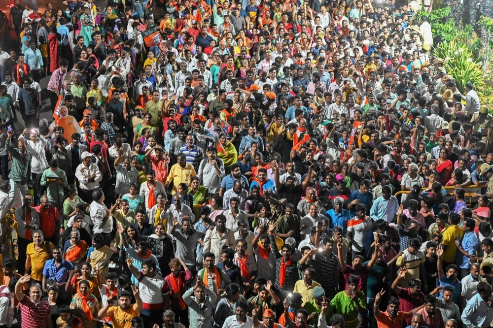 A political rally in Bengaluru, India, on April 29. Earlier this year, the South Asian nation surpassed China to become the world’s most populous country.