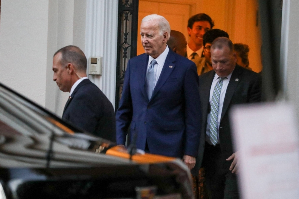 U.S. President Joe Biden departs a campaign fundraising event in Washington on Oct. 27, 2023.