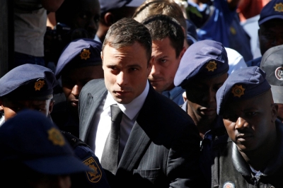 Oscar Pistorius, a South African Olympic and Paralympic sprinter, arrives at a courthouse in Pretoria in October 2014. 