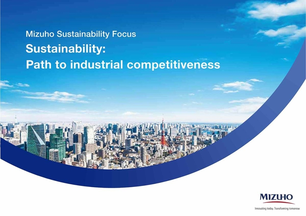 A screenshot of Mizuho’s sustainability report