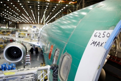 Boeing's 737 Max 9 under construction at the company's production facility in Renton, Washington, in 2017. 