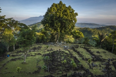 The Gunung Padang pyramid site in Cianjur, West Java, Indonesia, on Dec. 22. A study that concluded it may be "the oldest pyramid in the world” is under investigation by its publisher after fueling debate over the age of the partially excavated site and the ethics of archaeology. 