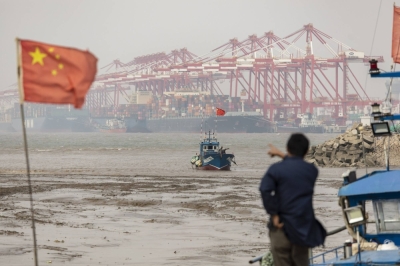 The Yangshan Deepwater Port in Shanghai. China’s manufactured goods surplus relative to global gross domestic product is now around 2%, and an estimated 45% of China’s manufacturing output is being exported as the nation’s 1.4 billion people can’t buy enough goods such as electric vehicles, ships and household appliances to meet the increased supply.