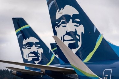 Alaska Airlines Boeing 737 Max-9 aircraft grounded at Seattle-Tacoma International Airport (SEA) on Saturday. Alaska Airlines will ground its entire fleet of Boeing 737 Max-9 aircraft after a fuselage section in the rear part of the brand-new jet blew out shortly after takeoff last Friday.