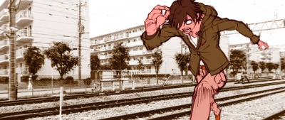 A teenage boy (voiced by Hiroshi Kamiya) discovers he has been changed into a vampire in “Kizumonogatari.”
