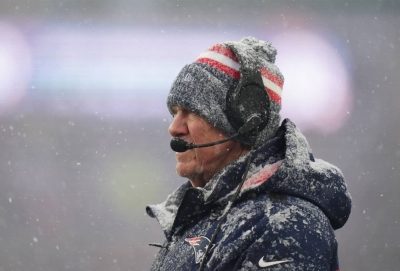 Bill Belichick on the sideline during his final game as Patriots head coach on Sunday. 
