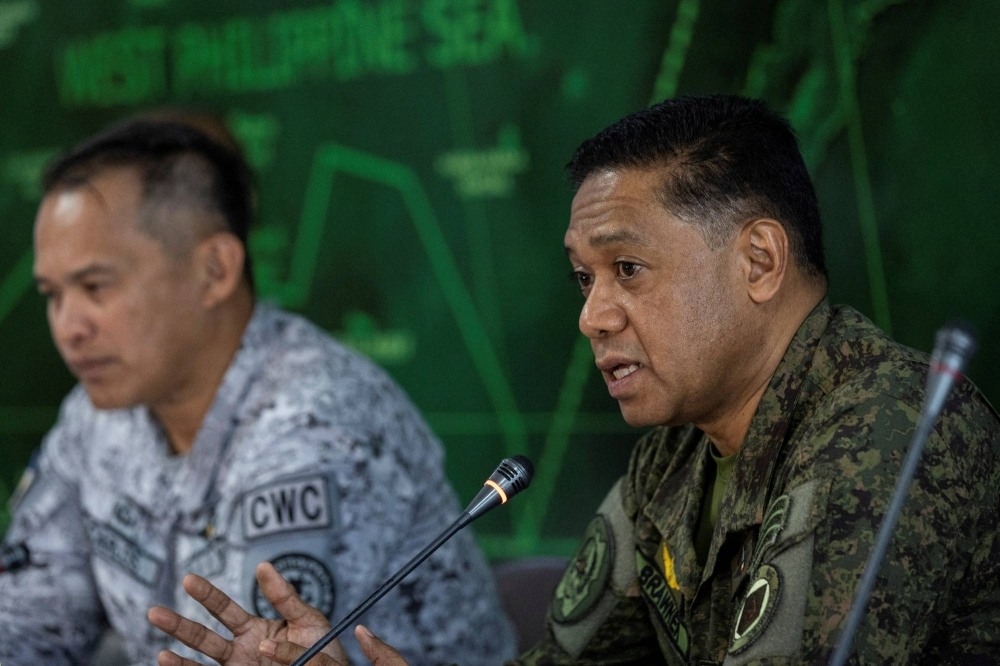 Philippines Armed Forces Chief of Staff Gen. Romeo Brawner speaks to the media during a press briefing in Puerto Princesa, Philippines, last August.