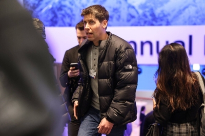 Sam Altman, chief executive officer of OpenAI, inside the Congress Center ahead of the World Economic Forum in Davos, Switzerland, on Monday
