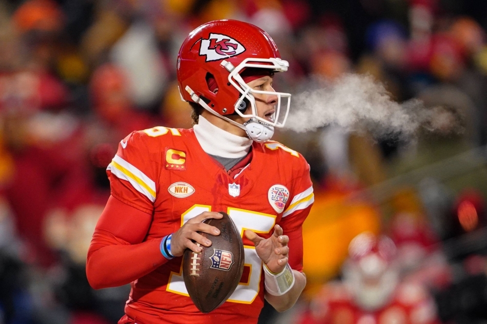 Patrick Mahomes will try to win a playoff game on the road for the first time in his career when the Chiefs meet the Bills in Orchard Park, New York, on Sunday.