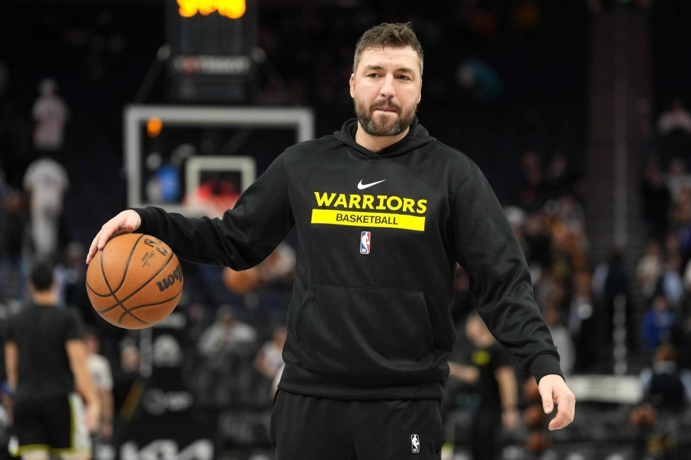 Warriors assistant coach Dejan Milojevic is seen before a game against the Jazz on Nov. 25, 2022. Milojevic died from a heart attack on Wednesday morning.