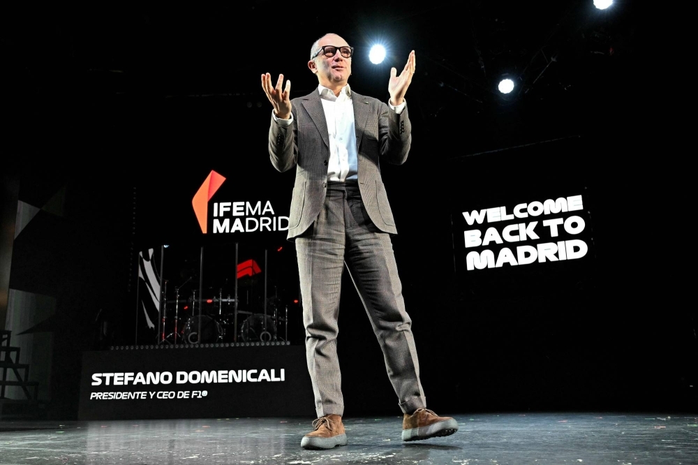 Stefano Domenicali, CEO of Formula One, during a news conference in Madrid on Tuesday. 