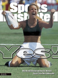 Photographer Robert Beck took the famous photo of Brandi Chastain celebrating the United States' victory in the Women's World Cup final in 1999 that appeared on the cover of Sports Illustrated. | Sports Illustrated / via The New York Times