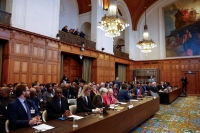 The courtroom in The Hague on Friday as the International Court of Justice prepared to rule on emergency measures against Israel following accusations by South Africa that the Israeli military operation in Gaza is a state-led genocide.  | Reuters 