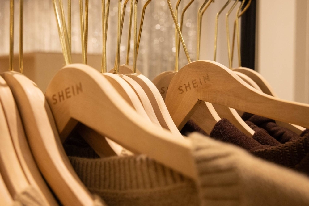 Garments at a Shein Group pop-up store inside a Forever-21 store in the Times Square neighborhood of New York on Nov. 10, 2023