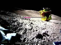 The Smart Lander for Investigating Moon (SLIM) is seen on the surface of the moon in an image released Jan. 25. | JAPAN AEROSPACE EXPLORATION AGENCY (JAXA), TAKARA TOMY, SONY GROUP, DOSHINSHA UNIVERSITY / VIA REUTERS