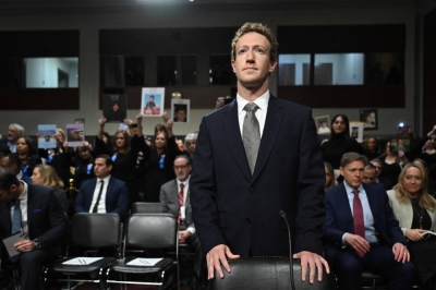 Mark Zuckerberg, CEO of Meta, attends a U.S. Senate Judiciary Committee hearing in Washington on Wednesday.