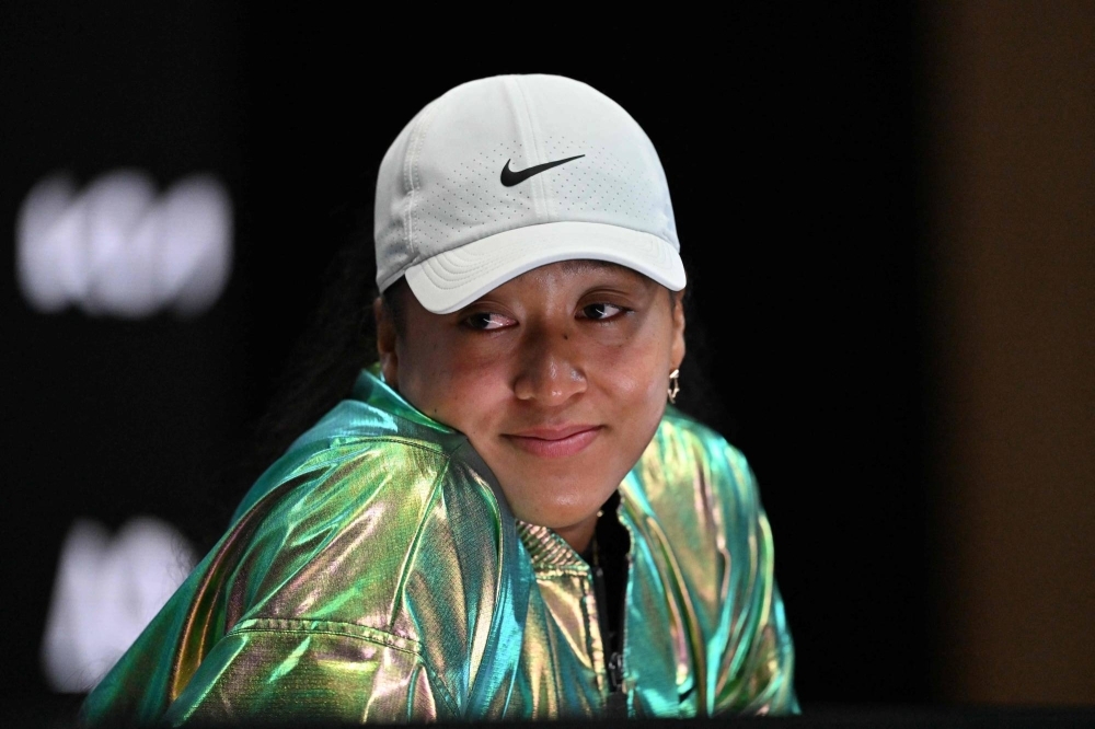 Naomi Osaka takes part in a news conference after losing her women's singles match on the second day of the Australian Open in Melbourne on Jan. 15.
