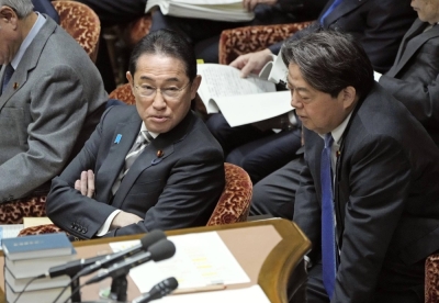 Prime Minister Fumio Kishida attends a Lower House budget committee session in Tokyo on Tuesday.