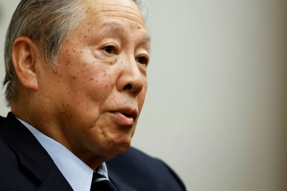 Tetsuro Higashi, the chairman of Rapidus, speaks during an interview in Tokyo in February last year.