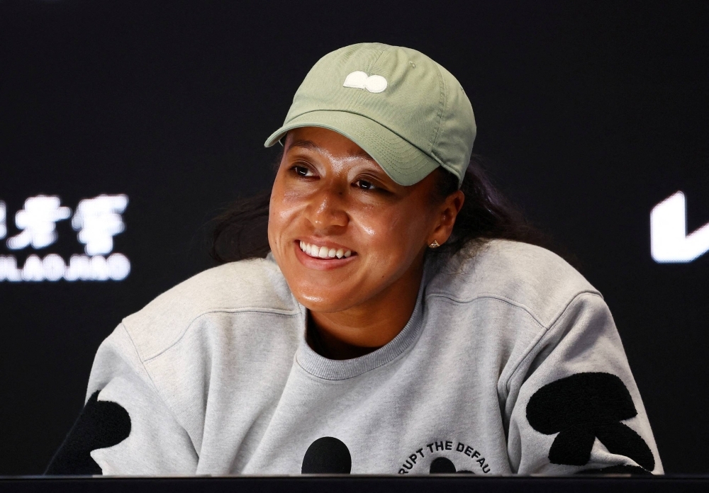 Naomi Osaka speaks during a news conference at the Australian Open in Melbourne on Jan. 12. 