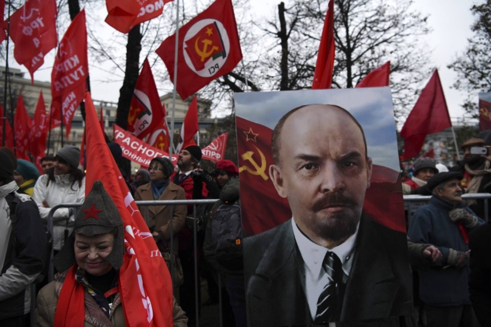 A rally in Moscow marks the centenary of the Russian Revolution on Nov. 7, 2017. Vladimir Lenin's belief in principled pragmatism offers important lessons for today's political leaders. 