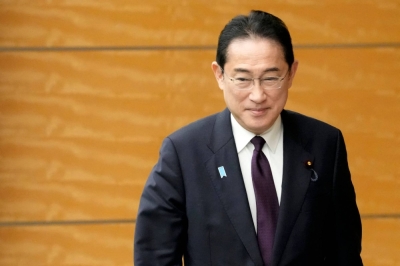 Prime Minister Fumio Kishida at the Prime Minister's Office on Feb. 8