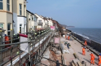 Repairs on the Exeter to Plymouth railway line due to parts of it being washed away by the sea during storms in Devon, U.K., in March 2014 | Bloomberg