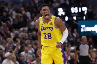 The Lakers' Rui Hachimura scored 36 points during a win over the Jazz on Wednesday. 