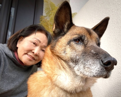 Kimiyo Moriwaki and Scallywag (newly christened as just "Wag") have made the most of their new family.
