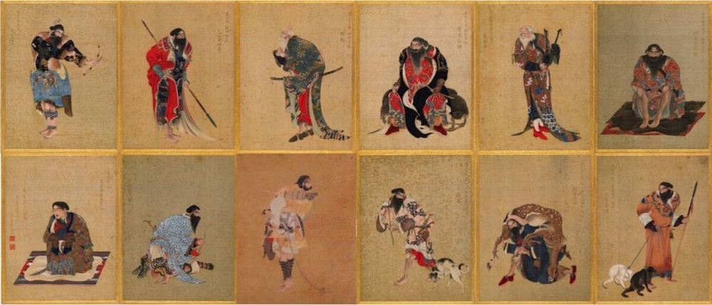 Eleven portraits of Ainu chieftains, completed in 1790, are now held by the Museum of Fine Arts and Archaeology in Besancon, France. There were originally 12 paintings in the original set, collectively known as the “Ishu Retsuzo,” but one has disappeared.