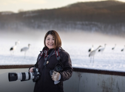 Director of the Akan International Crane Center, Miyuki Kawase, says tourism is incredibly helpful for the birds, but the people who come to take pictures of the birds have to remember they are still wild animals.