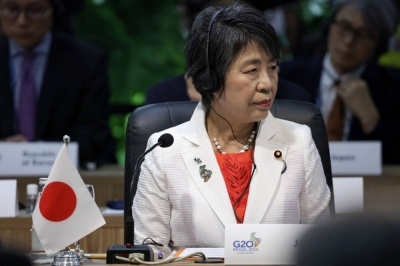 Foreign Minister Yoko Kamikawa at the G20 Foreign Ministers' Meeting in Rio de Janeiro on Wednesday