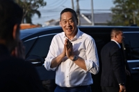 Thai Prime Minister Srettha Thavisin visited former leader Thaksin Shinawatra at his residence on Saturday.  | AFP-JIJI