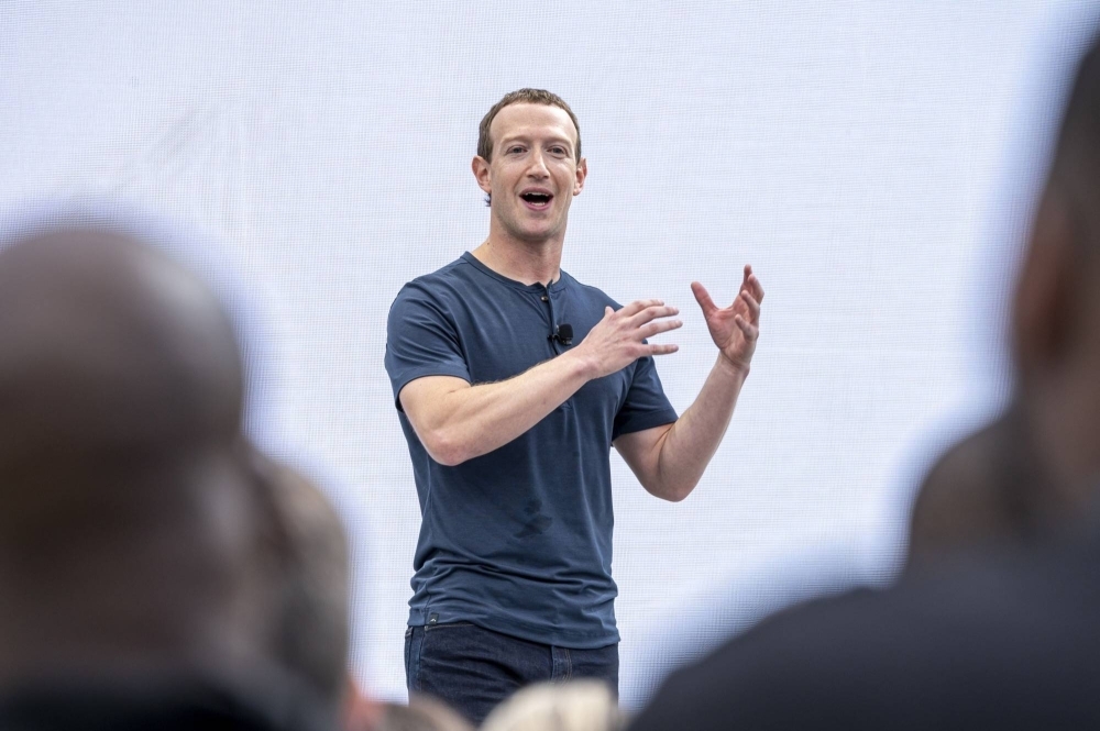 Mark Zuckerberg, CEO of Meta Platforms, in Menlo Park, California, on Sept. 27, 2023.