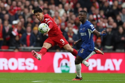 Liverpool's Wataru Endo played a part in Liverpool's victory over Chelsea in the League Cup final in London on Sunday.