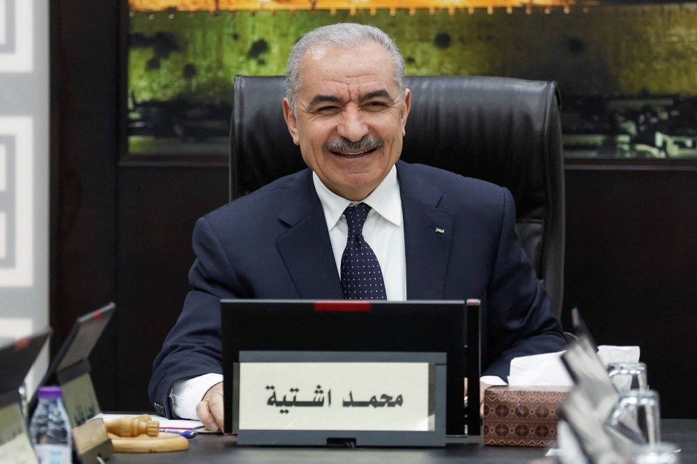 Palestinian Prime Minister Mohammad Shtayyeh convenes a Cabinet meeting in Ramallah in the Israeli-occupied West Bank on Monday.