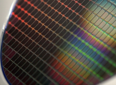 Close-up of a silicon wafer. The Japanese government is funding a range of projects from research to advanced chip manufacturing, making an ambitious $67 billion bid to reclaim a central role in the semiconductor industry. 
