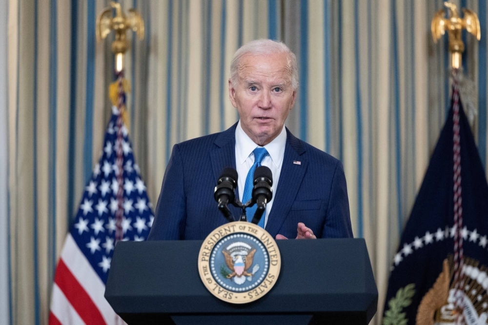 U.S. President Joe Biden speaks during an event at the White House in Washington on Wednesday.