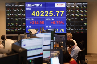 Japan's benchmark 225-issue Nikkei average surpassed the 40,000 mark for the first time on Monday.