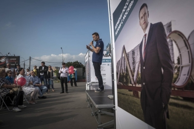 Alexei Navalny delivers remarks during his election campaign in Moscow on Aug. 1, 2013. Russian authorities vilified the opposition leader with a viciousness that suggested he was more influential than Moscow would admit. Little has changed since he died.