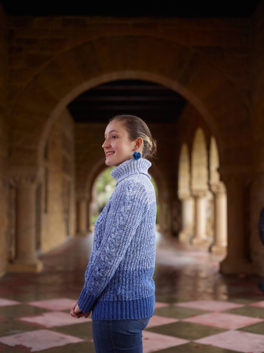 Rebecca Grekin, a Ph.D. candidate, on the Stanford University campus on Dec. 18.