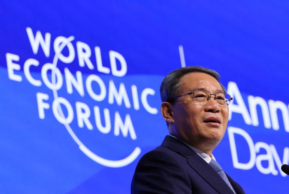 Chinese Premier Li Qiang speaks during the 54th annual meeting of the World Economic Forum in Davos, Switzerland, in January.