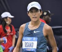 Suguru Osako after finishing fifth at the New York City Marathon in November 2022 | KYODO
