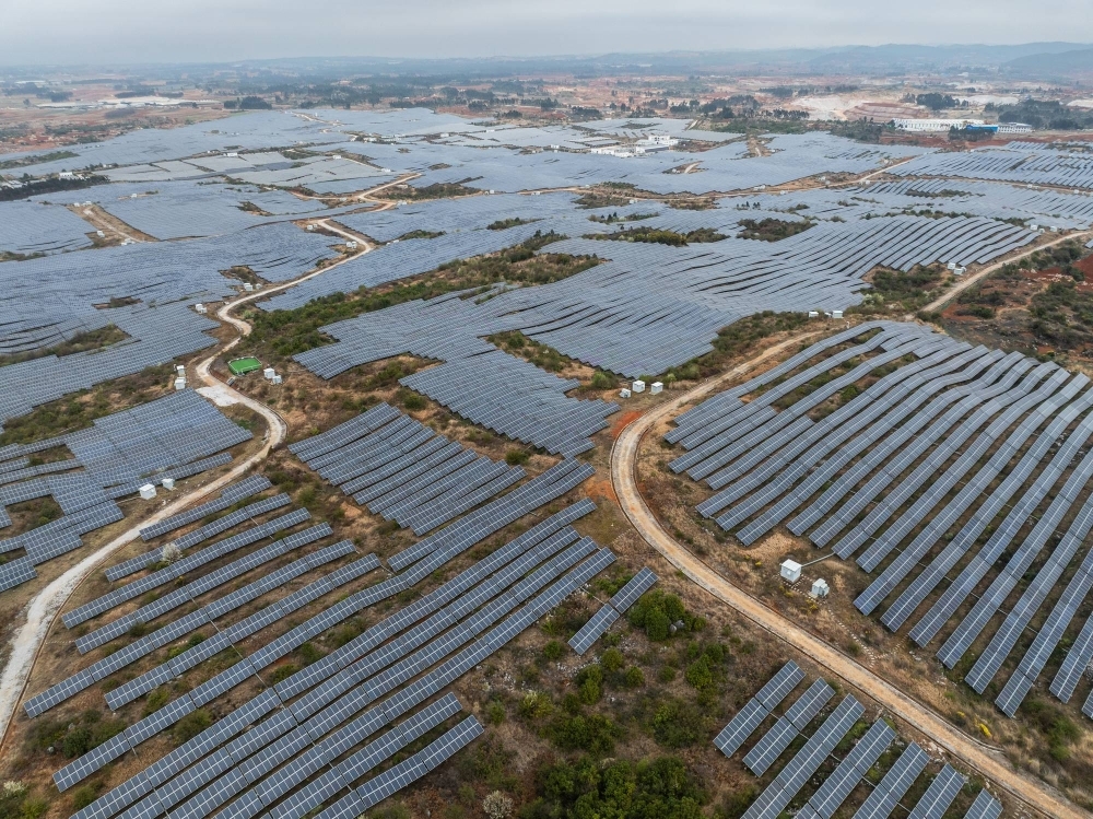 A solar farm owned by the Huaneng Group in Shilin, China on March 2. Beijing is set to further increase its manufacturing and installation of solar panels, as it seeks to master global markets and wean itself from imports.