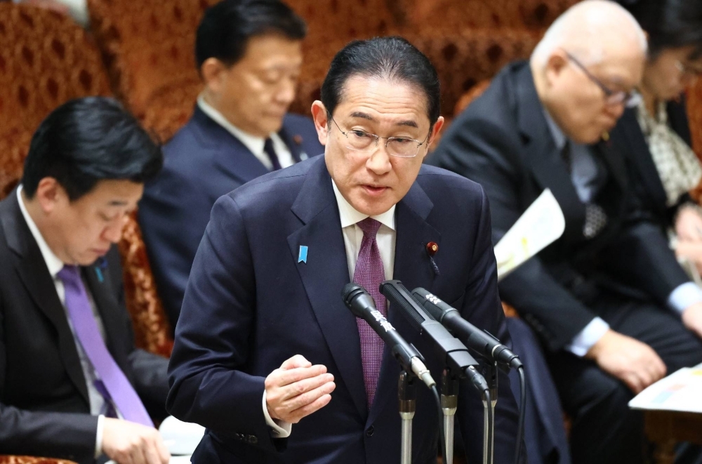 Prime Minister Fumio Kishida attends an Upper House committee session at parliament on Wednesday.